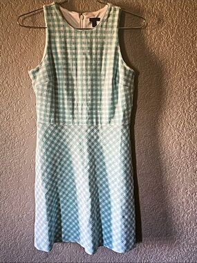 Ann Taylor Mint Green Gingham Mini Dress